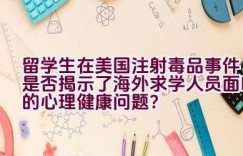 留学生在美国注射毒品事件是否揭示了海外求学人员面临的心理健康问题？