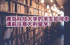 青岛科技大学的学生如何申请前往意大利留学？