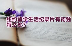 纽约留学生活纪录片有何独特之处？