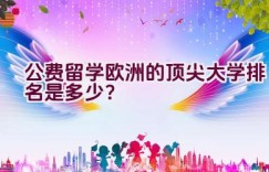 公费留学欧洲的顶尖大学排名是多少？