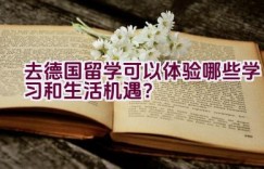 去德国留学可以体验哪些学习和生活机遇？