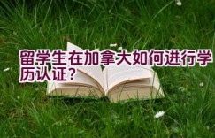 留学生在加拿大如何进行学历认证？