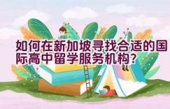 如何在新加坡寻找合适的国际高中留学服务机构？