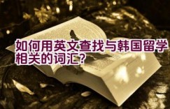 如何用英文查找与韩国留学相关的词汇？