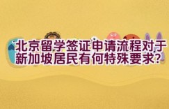 北京留学签证申请流程对于新加坡居民有何特殊要求？