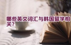 “哪些英文词汇与韩国留学相关？”