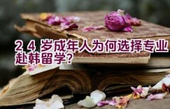 24岁成年人为何选择专业赴韩留学？