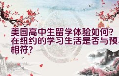 美国高中生留学体验如何？在纽约的学习生活是否与预期相符？