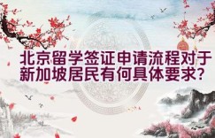 北京留学签证申请流程对于新加坡居民有何具体要求？