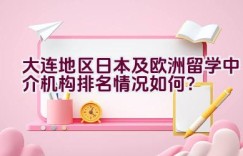 大连地区日本及欧洲留学中介机构排名情况如何？