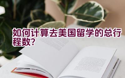 如何计算去美国留学的总行程数？插图