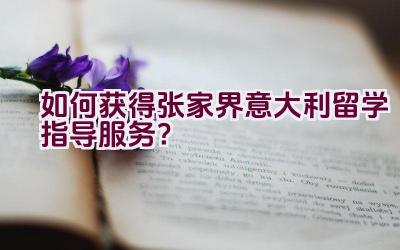 如何获得张家界意大利留学指导服务？插图