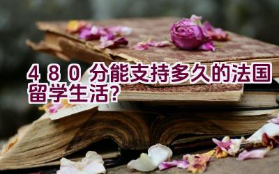 “480分能支持多久的法国留学生活？”插图