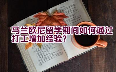 马兰欧尼留学期间如何通过打工增加经验？插图