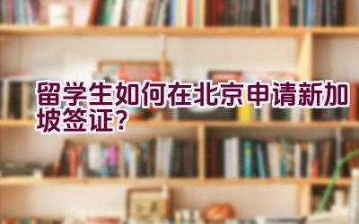 留学生如何在北京申请新加坡签证？插图