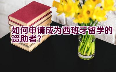 如何申请成为西班牙留学的资助者？插图