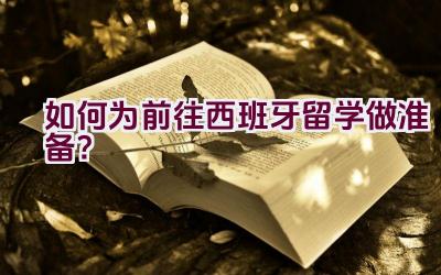 如何为前往西班牙留学做准备？插图