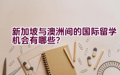 新加坡与澳洲间的国际留学机会有哪些？插图