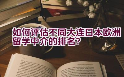 如何评估不同大连日本欧洲留学中介的排名？插图