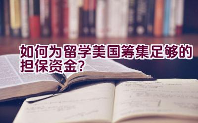 如何为留学美国筹集足够的担保资金？插图