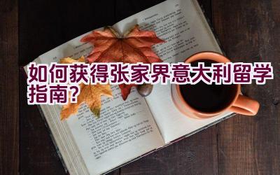 如何获得张家界意大利留学指南？插图