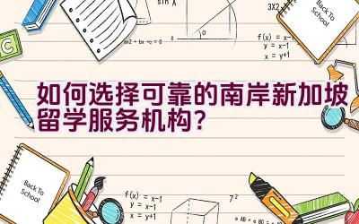 如何选择可靠的南岸新加坡留学服务机构？插图