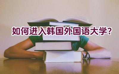 如何进入韩国外国语大学？插图