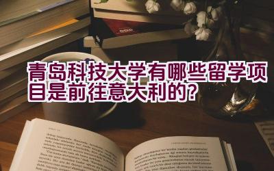 青岛科技大学有哪些留学项目是前往意大利的？插图