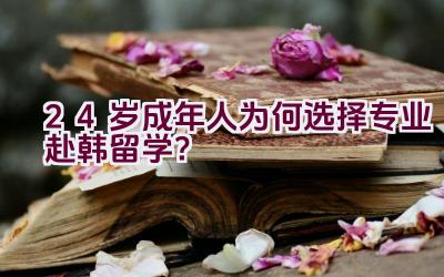 24岁成年人为何选择专业赴韩留学？插图