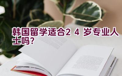 韩国留学适合24岁专业人士吗？插图