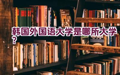 韩国外国语大学是哪所大学？插图