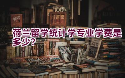 荷兰留学统计学专业学费是多少？插图