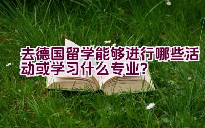 去德国留学能够进行哪些活动或学习什么专业？插图