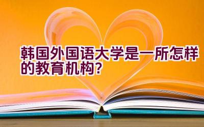 韩国外国语大学是一所怎样的教育机构？插图