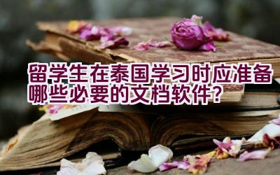 留学生在泰国学习时应准备哪些必要的文档软件？插图