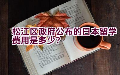 松江区政府公布的日本留学费用是多少？插图